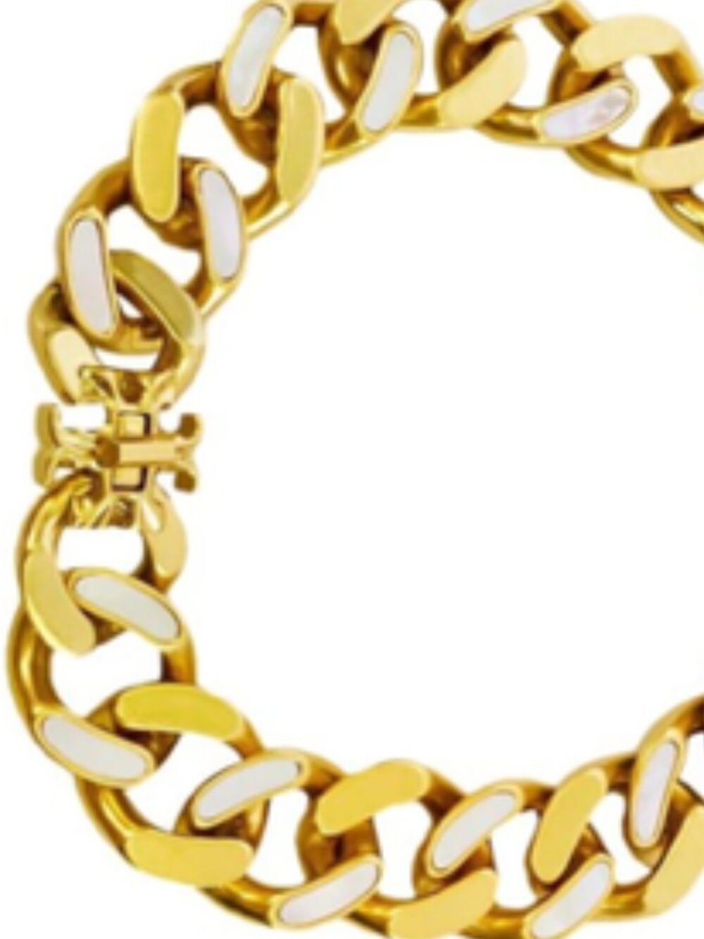 NWOT Tory Burch Roxanne Inlay Chunky Gold Statement Necklace - Picture 5 of 6